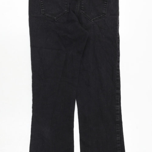 Dorothy Perkins Womens Black Cotton Bootcut Jeans Size 8 Regular Zip