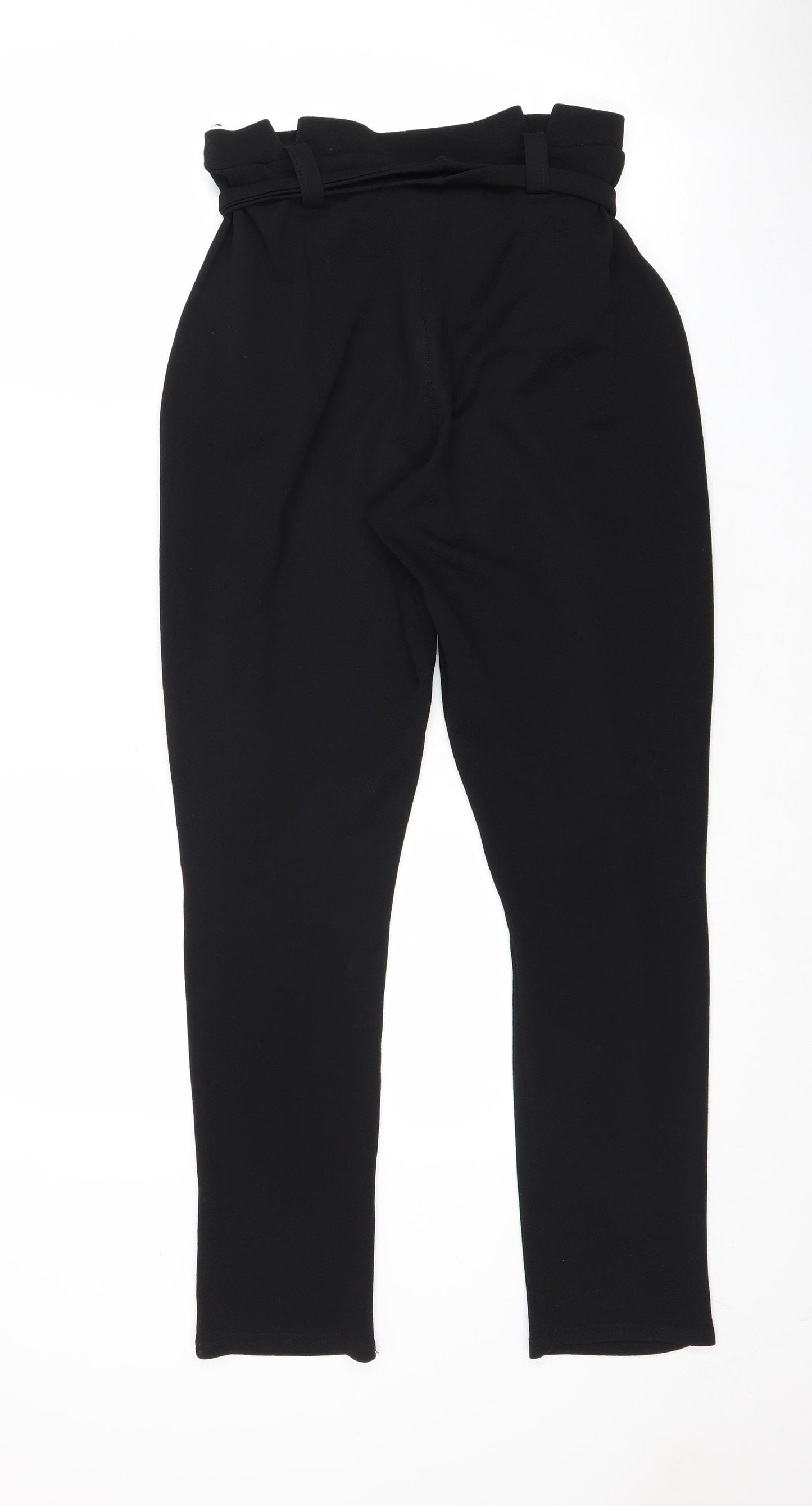 Select Womens Black Polyester Trousers Size 8 Regular Tie