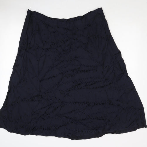 Marks and Spencer Womens Blue Polyester Swing Skirt Size 20 Zip