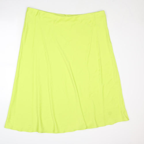 Marks and Spencer Womens Yellow Polyester Swing Skirt Size 22