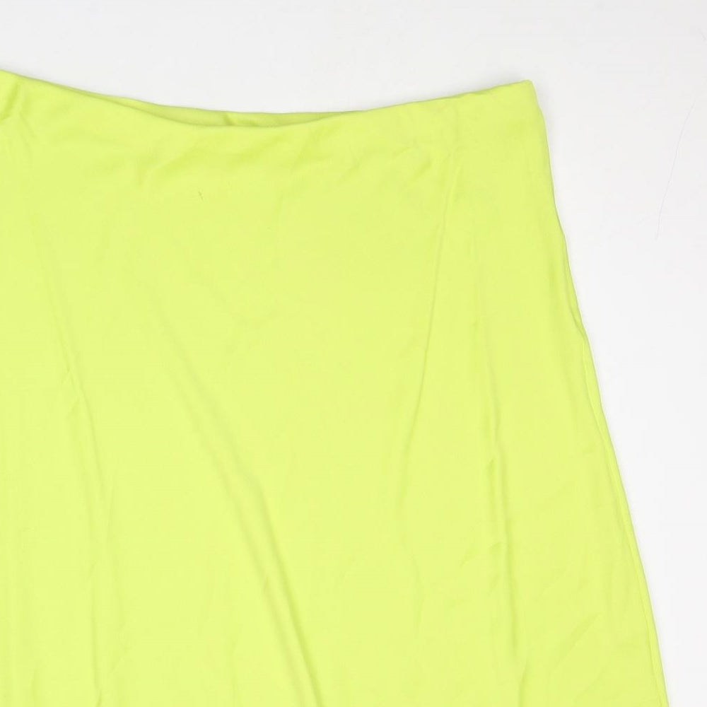 Marks and Spencer Womens Yellow Polyester Swing Skirt Size 22