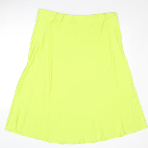 Marks and Spencer Womens Green Polyester Swing Skirt Size 22