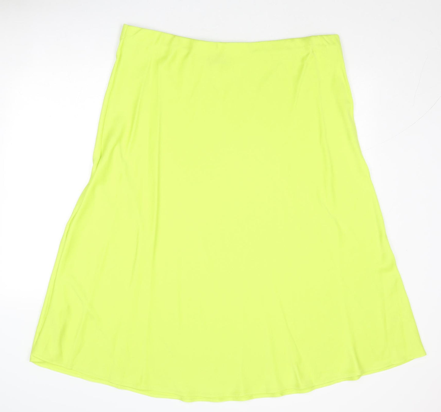 Marks and Spencer Womens Green Polyester Swing Skirt Size 22