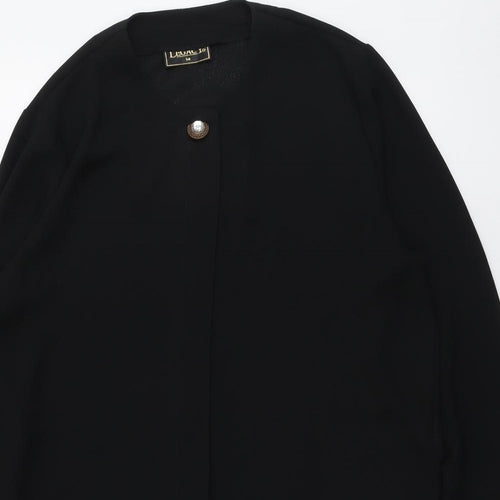 Legacy Womens Black Overcoat Coat Size 14 Button