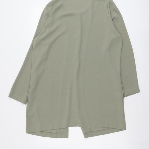 Marks and Spencer Womens Green Overcoat Coat Size 14 Hook & Eye