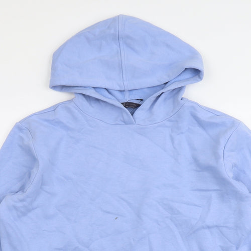 Marks and Spencer Mens Blue Cotton Pullover Hoodie Size M