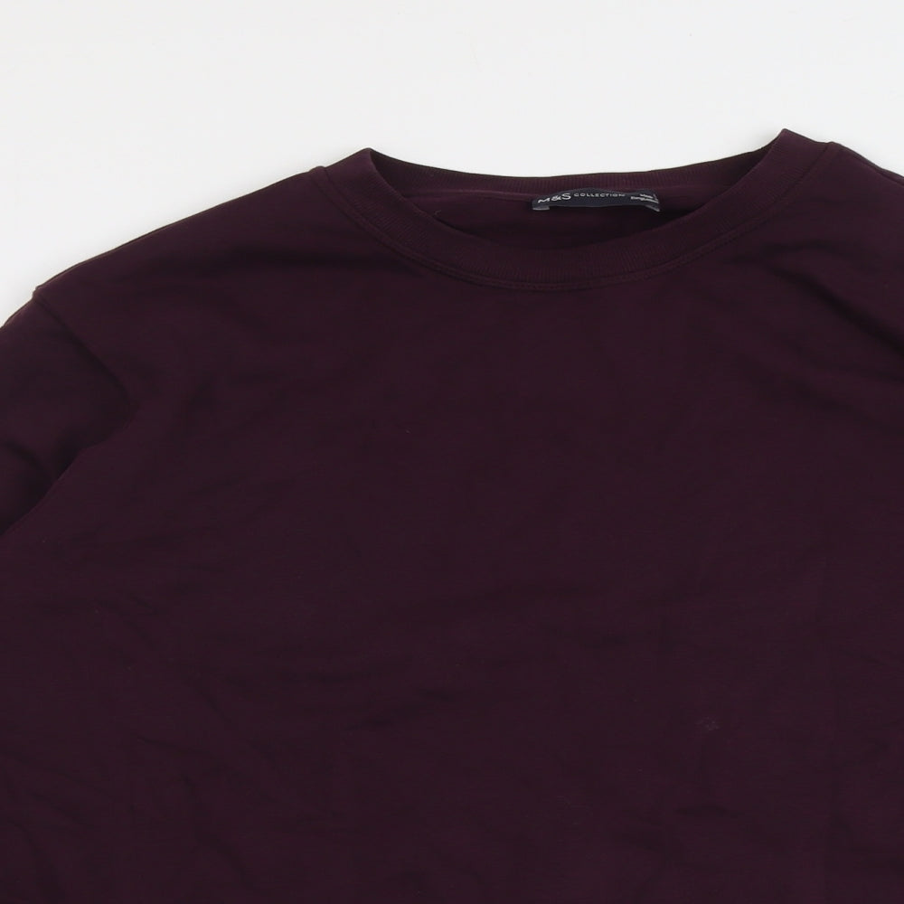 Marks and Spencer Womens Purple Cotton Pullover Sweatshirt Size L Pullover