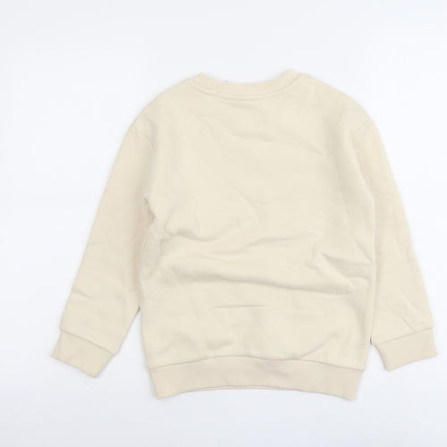 Marks and Spencer Boys Beige Cotton Pullover Sweatshirt Size 7-8 Years Pullover - Stranger Things