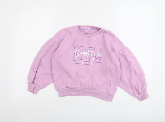NEXT Girls Purple Cotton Pullover Sweatshirt Size 8 Years Pullover - NYC