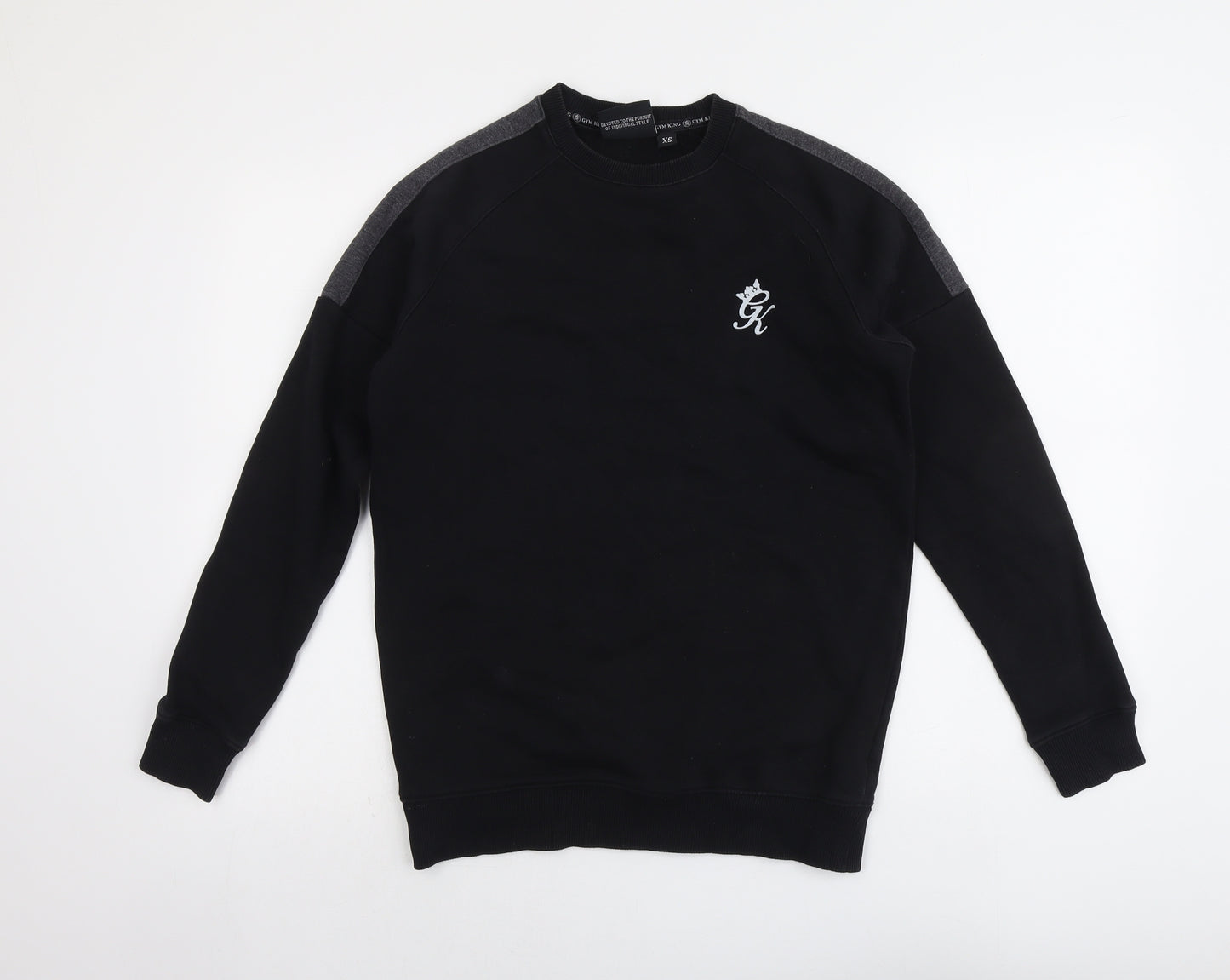 Gym King Mens Black Cotton Pullover Sweatshirt Size XS