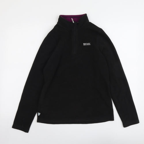 Regatta Womens Black Polyester Pullover Sweatshirt Size 10 Zip