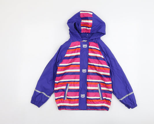 Lupilu Girls Multicoloured Striped Windbreaker Jacket Size 6-7 Years Zip