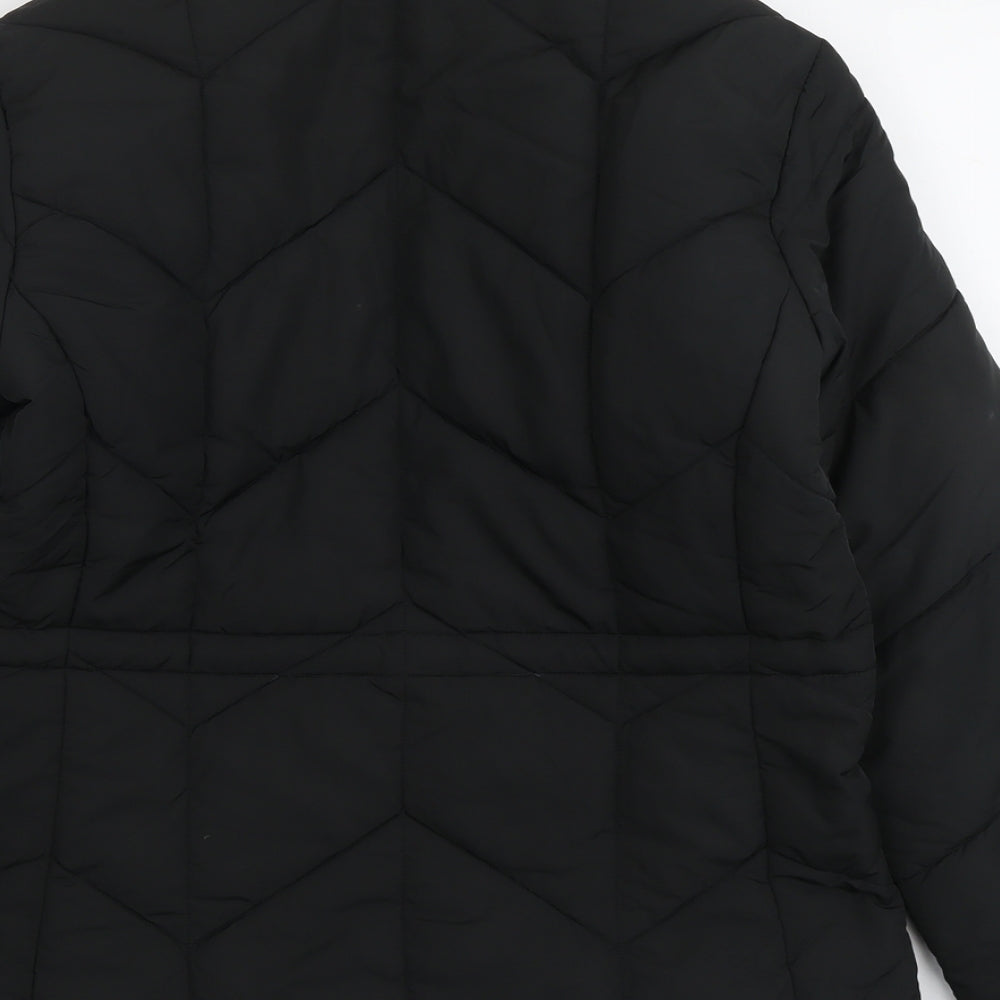 Marks and Spencer Womens Black Quilted Jacket Size 12 Zip