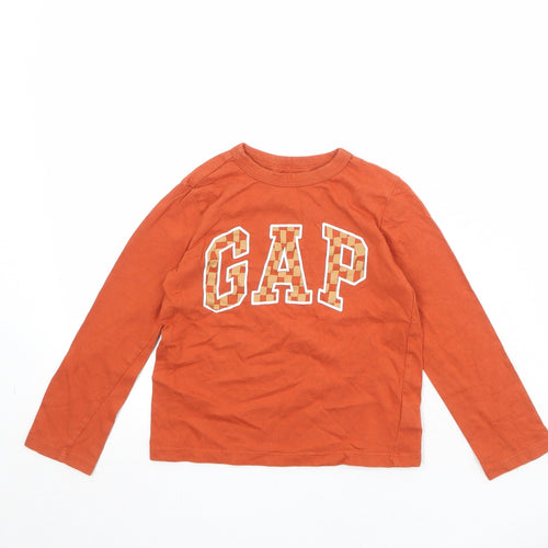 Gap Boys Orange Cotton Pullover T-Shirt Size XS Round Neck Pullover