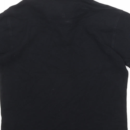 Marks and Spencer Mens Black Cotton Polo Size S Collared Button