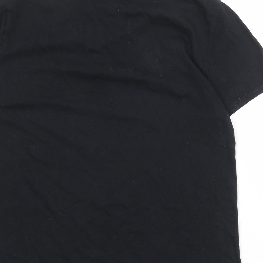 Burton Mens Black Cotton T-Shirt Size L V-Neck
