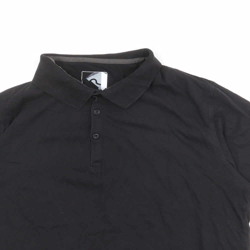 Regatta Mens Black 100% Cotton Polo Size XL Collared Button