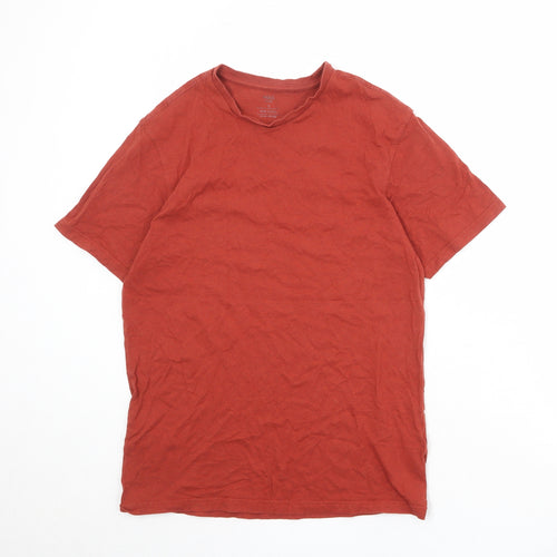 Marks and Spencer Mens Red Cotton T-Shirt Size S Round Neck