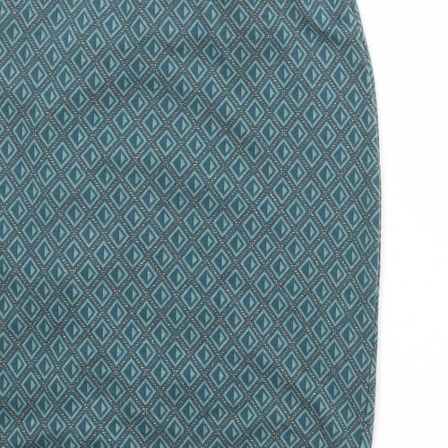 COTTON CLUB Womens Green Geometric Polyester Bandage Skirt Size M