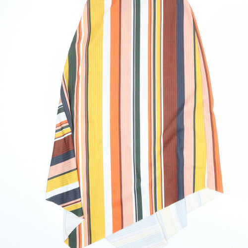 Zara Womens Multicoloured Striped Polyester Swing Skirt Size S