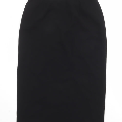 Anne Brooks Womens Black Polyester A-Line Skirt Size 14 Zip