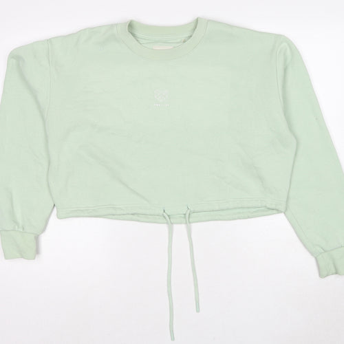 Pink Soda Womens Green Cotton Pullover Sweatshirt Size 12 Pullover