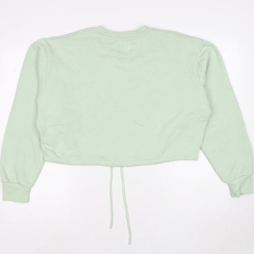 Pink Soda Womens Green Cotton Pullover Sweatshirt Size 12 Pullover