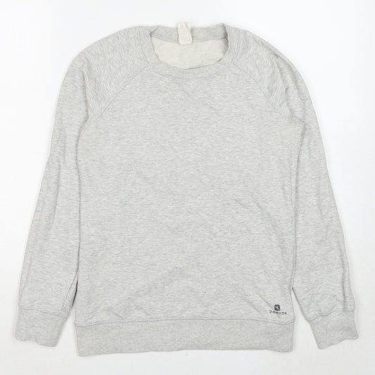 DECATHLON Womens Grey Cotton Pullover Sweatshirt Size XS Pullover