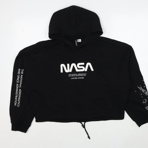 Divided by H&M Womens Black Cotton Pullover Hoodie Size M Pullover - NASA