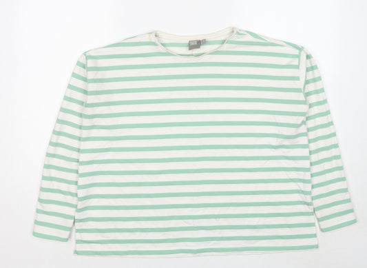 ASOS Womens White Striped Cotton Pullover Sweatshirt Size 10 Pullover