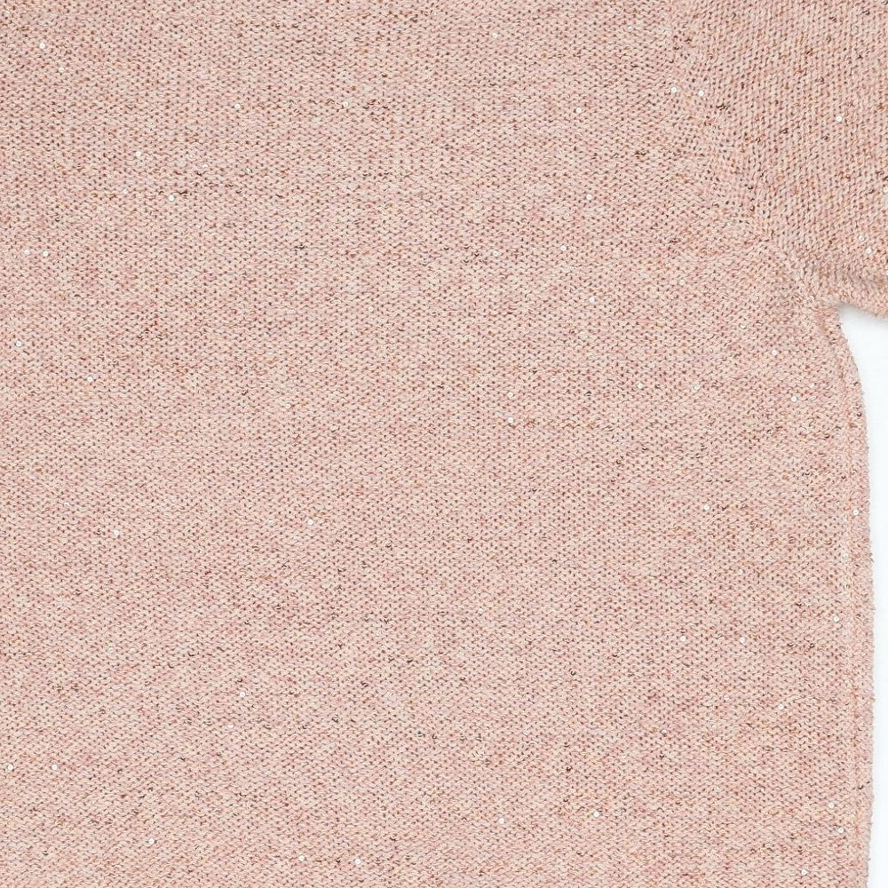 Marks and Spencer Womens Pink Round Neck Polyester Pullover Jumper Size 26