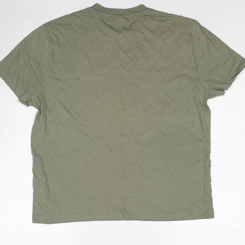 ASOS Mens Green Cotton T-Shirt Size M Round Neck