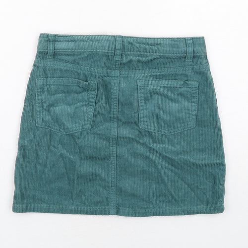Cat & Jack Girls Green Cotton Mini Skirt Size 10-11 Years Regular Zip