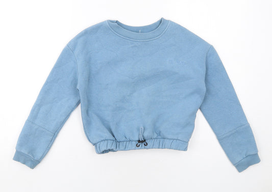 River Island Girls Blue Cotton Pullover Sweatshirt Size 7-8 Years Pullover