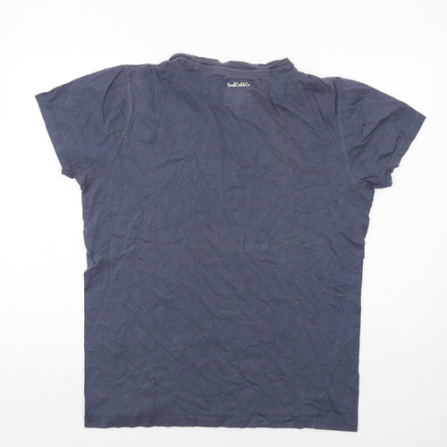 SoulCal&Co Mens Blue Cotton T-Shirt Size L Round Neck