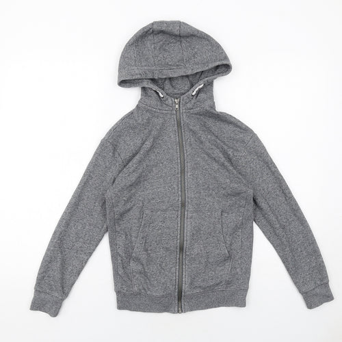Marks and Spencer Boys Grey Cotton Full Zip Hoodie Size 10-11 Years Zip