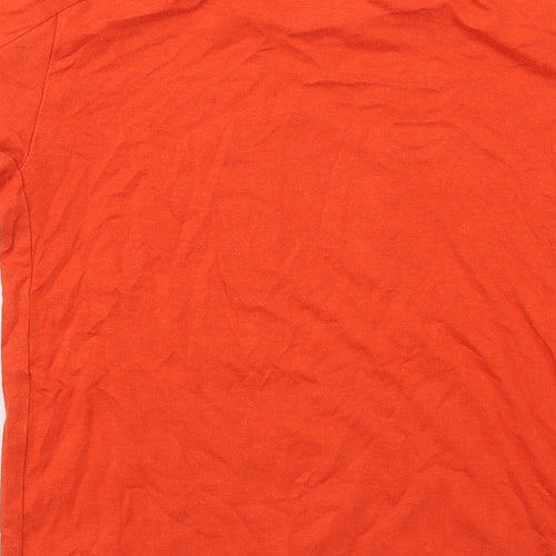 DECATHLON Boys Orange Cotton Pullover T-Shirt Size 5-6 Years Round Neck Pullover