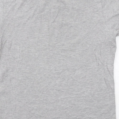 ELLE Womens Grey Cotton Basic T-Shirt Size L Round Neck - Elle sport