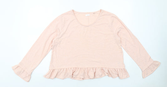 NEXT Girls Pink Cotton Basic T-Shirt Size 16 Years Round Neck Pullover