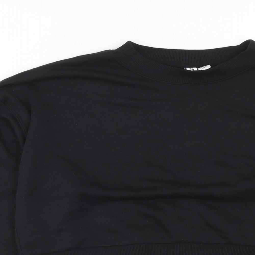 H&M Womens Black Cotton Pullover Sweatshirt Size S Pullover
