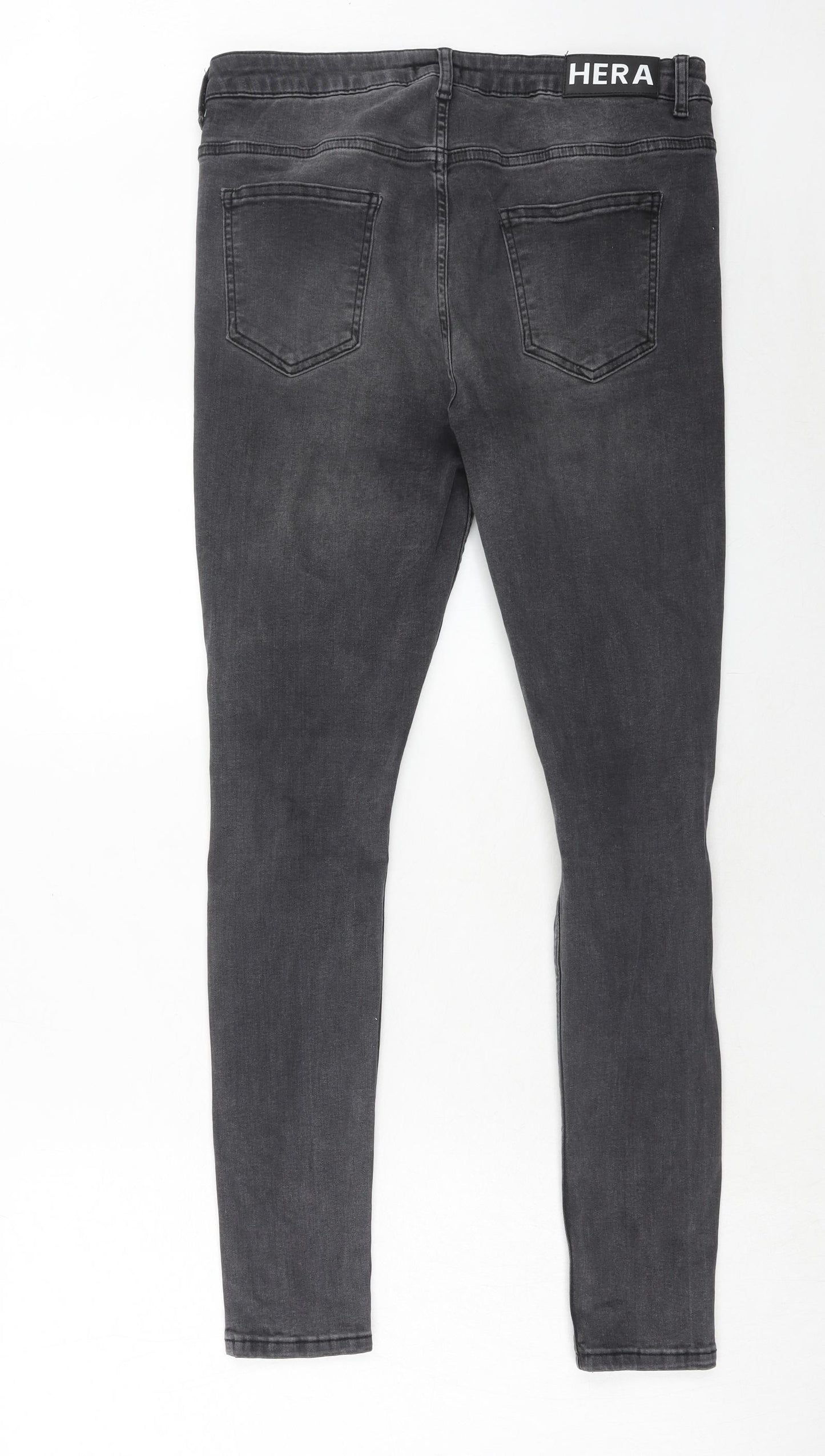 Hera Mens Grey Cotton Skinny Jeans Size 32 in Regular Zip