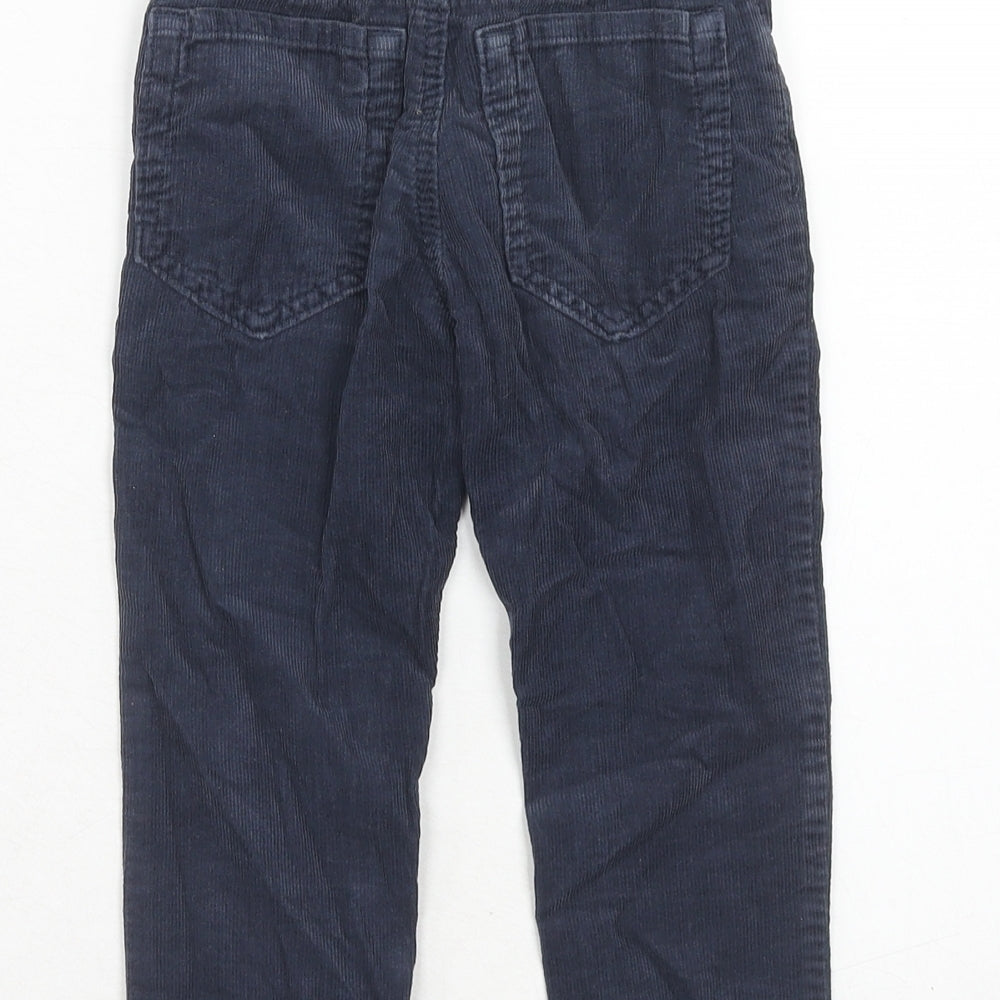 H&M Boys Blue Cotton Chino Trousers Size 2-3 Years Regular Zip