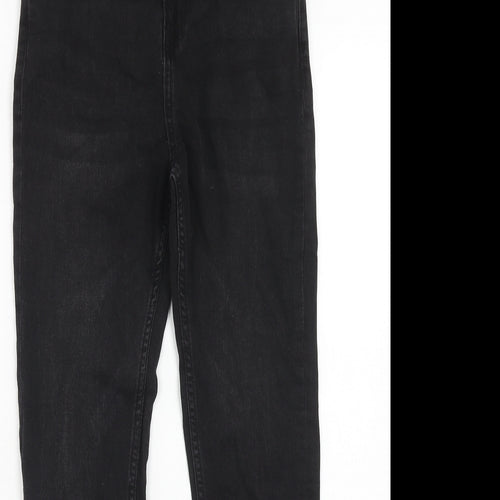 Marks and Spencer Girls Black Cotton Straight Jeans Size 10-11 Years Regular Zip