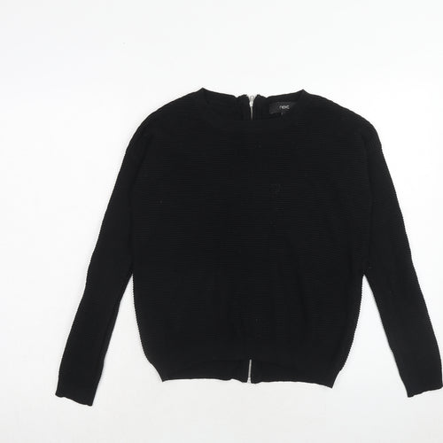 NEXT Womens Black Round Neck Acrylic Pullover Jumper Size 6