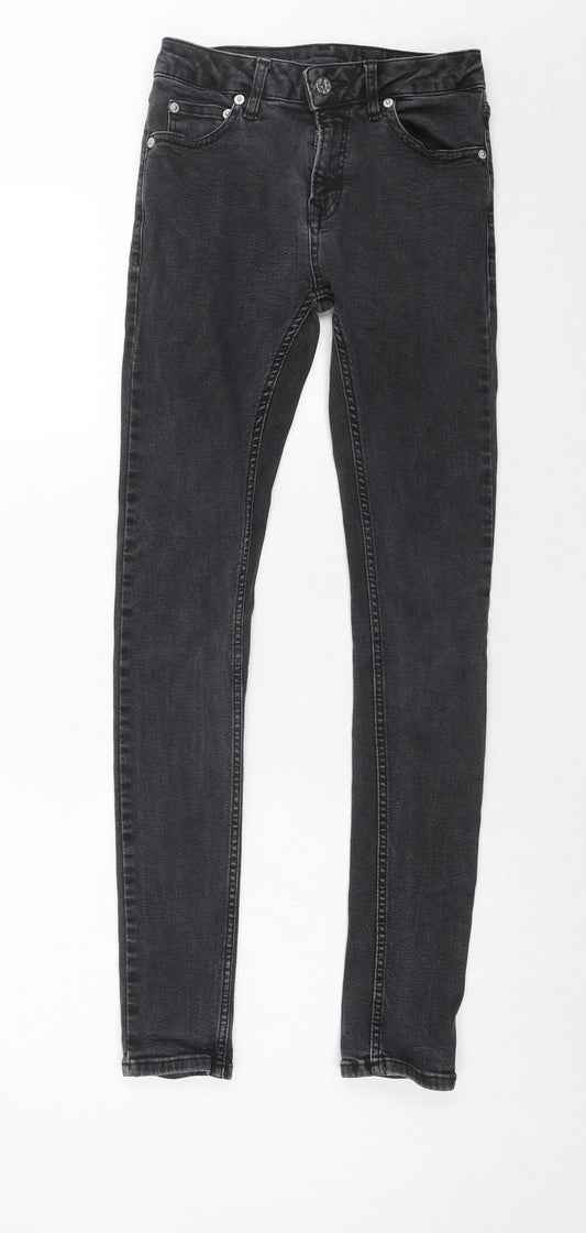 Topman Mens Grey Cotton Skinny Jeans Size 28 in Regular Zip
