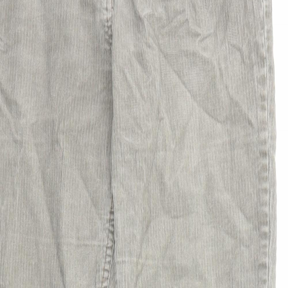 Monsoon Womens Grey Cotton Trousers Size 10 Regular Zip