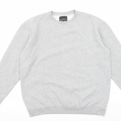Boohoo Mens Grey Cotton Pullover Sweatshirt Size S