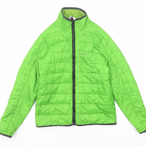 Quechua Boys Green Quilted Jacket Size 12 Years Zip