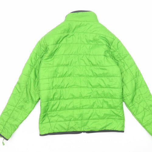 Quechua Boys Green Quilted Jacket Size 12 Years Zip