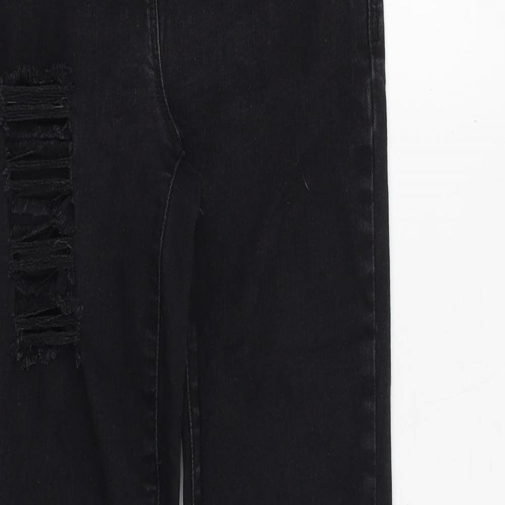 NEXT Womens Black Cotton Skinny Jeans Size 8 Regular Zip